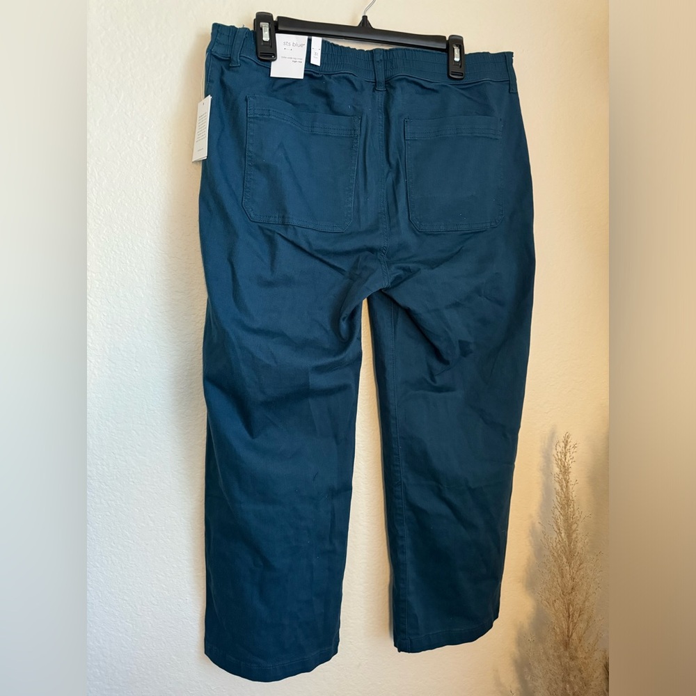 NWT- STS Blue Billie Wide Legged Cropped Hi Ride Lagoon Blue Pants - Picture 2 of 3